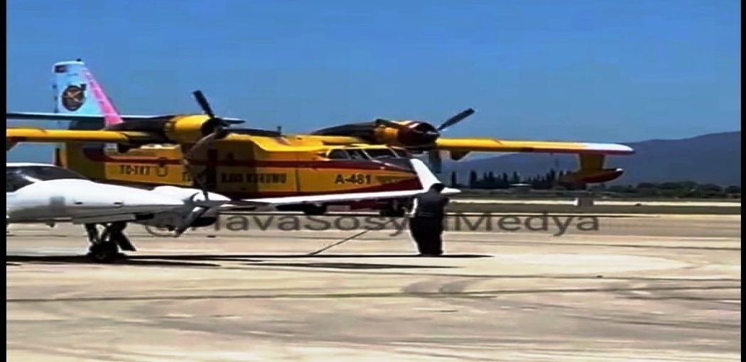 Çanakkale'de ki Yangına Destek THK Uçakları 