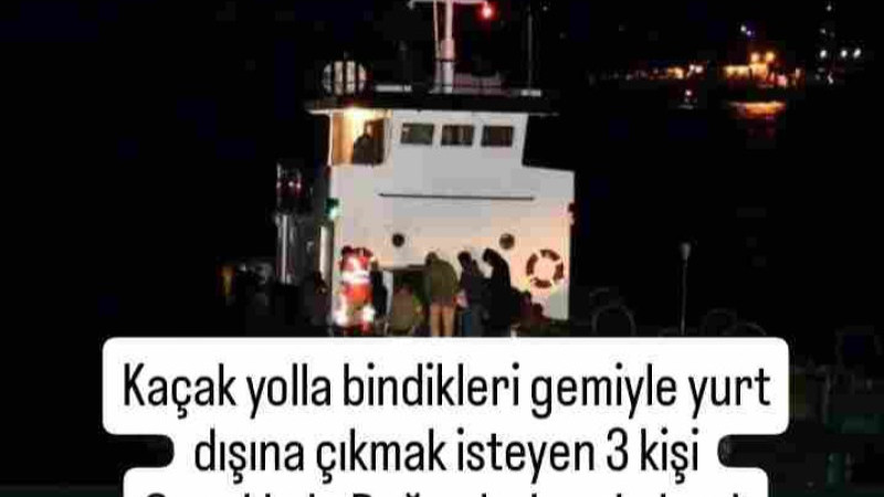 Yurt dışına Kaçmak  isteyen 3 kişi Çanakkale Boğazı'nda yakalandı