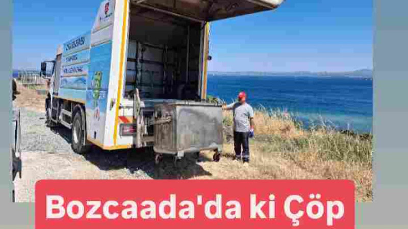 Bozcaada'da Çöp Konteynerleri Temizleniyor