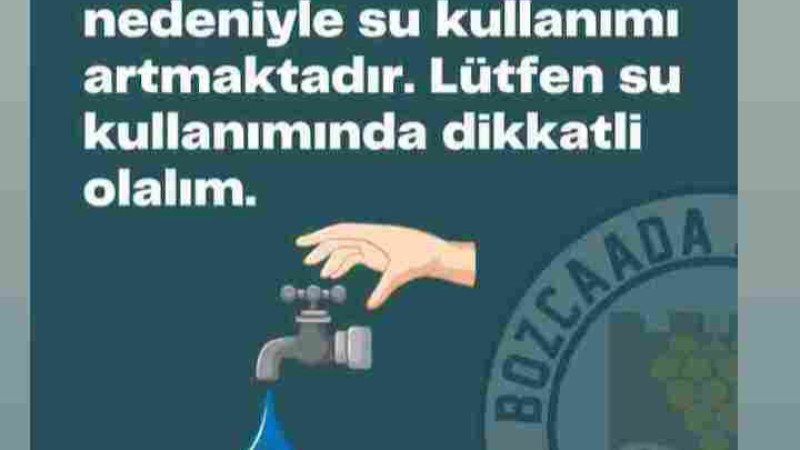 Bozcaada Belediyesi'nden Su Uyarısı 