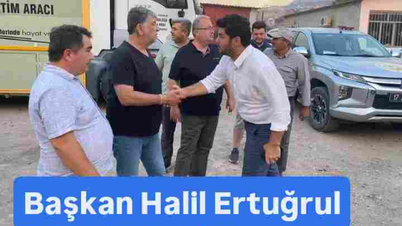 Başkan Halil Ertuğrul Yangın Bölgesinde 