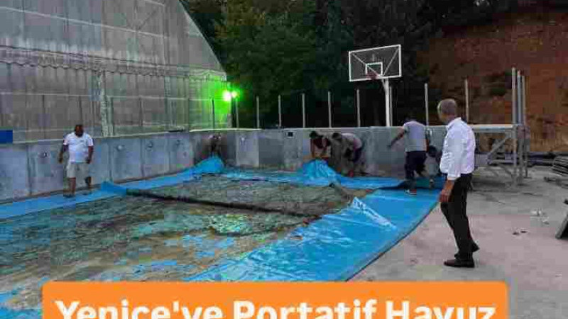 Yenice'de Portatif Havuz Yapımı