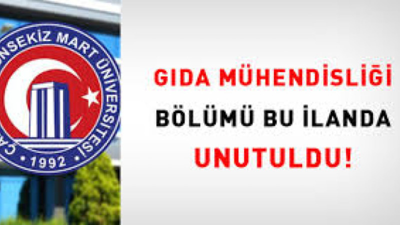 Gıda mühendisliği bölümü bu ilanda unutuldu!