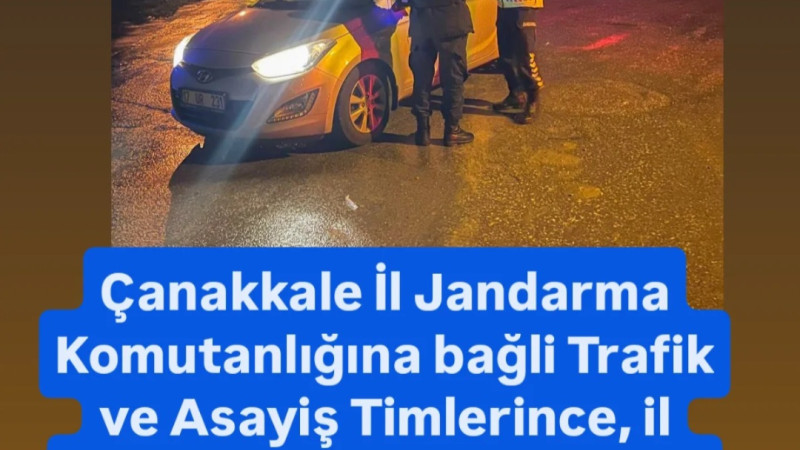 Çanakkale Jandarma'dan Huzur Denetimi