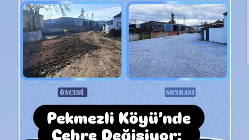 Pekmezli Köyü’nde Çehre Değişiyor: Parke Taşı Çalışmaları Tamamlandı