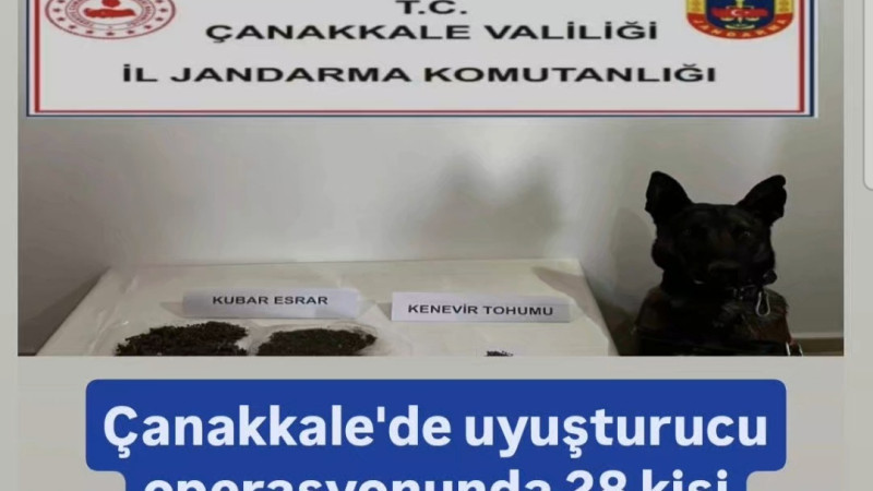 Çanakkale'de uyuşturucu operasyonunda 28 kişi yakalandı