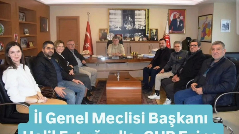 Başkan Ertuğrul'a Ezine'den Ziyaret