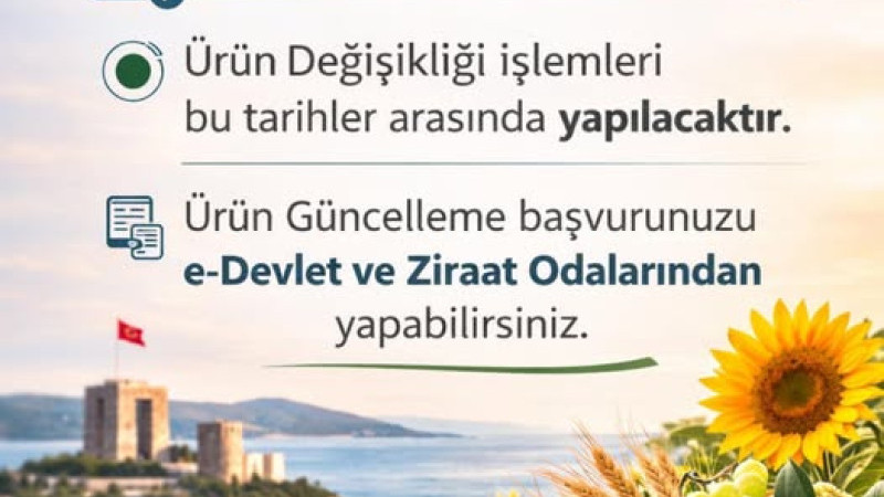 2026 Üretim Yılı ÇKS Ürün Değişikliği Başvuruları Başladı