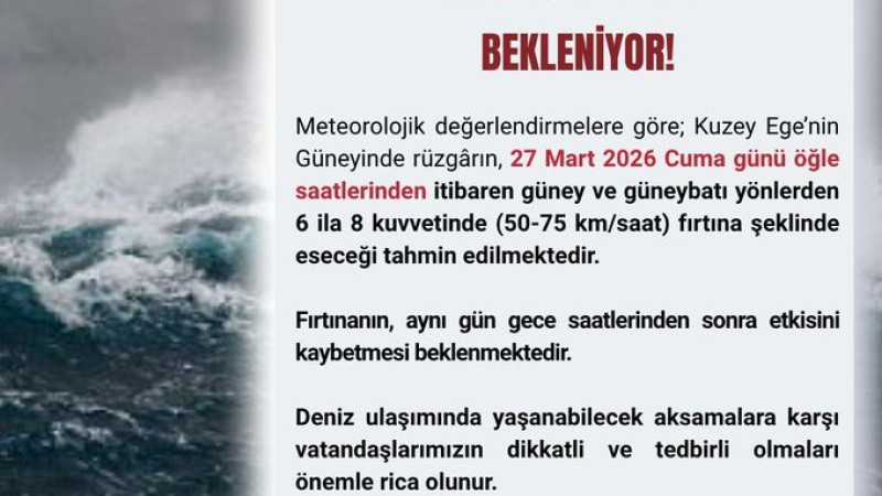 Çanakkale'ye Fırtına Uyarısı