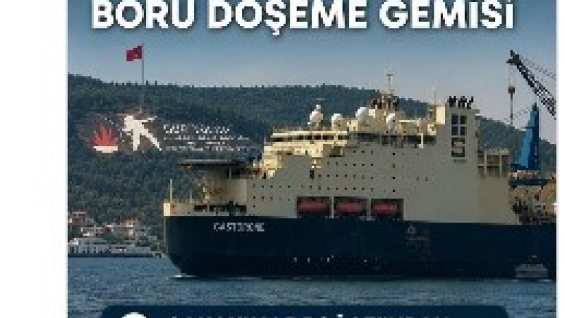 Dev boru döşeme gemisi 'Castorone' Çanakkale Boğazı'nda