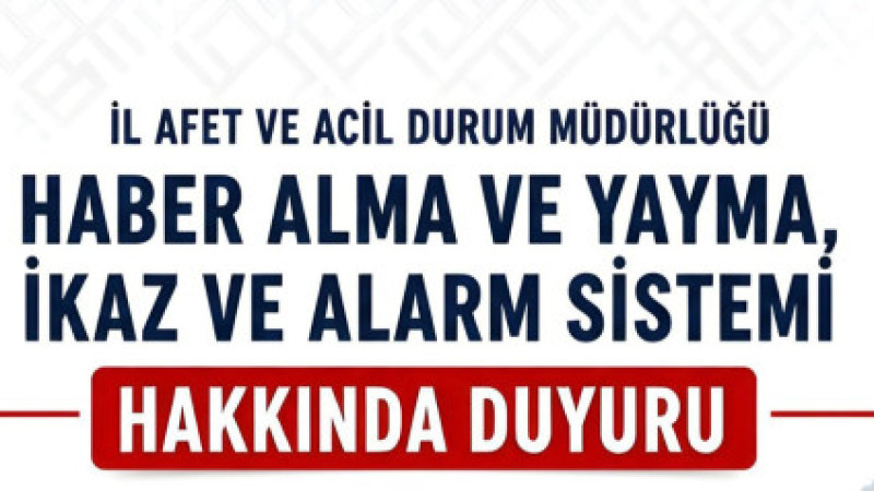 Çanakkale'de Alarm Sistemi Testi Yapılacaktır