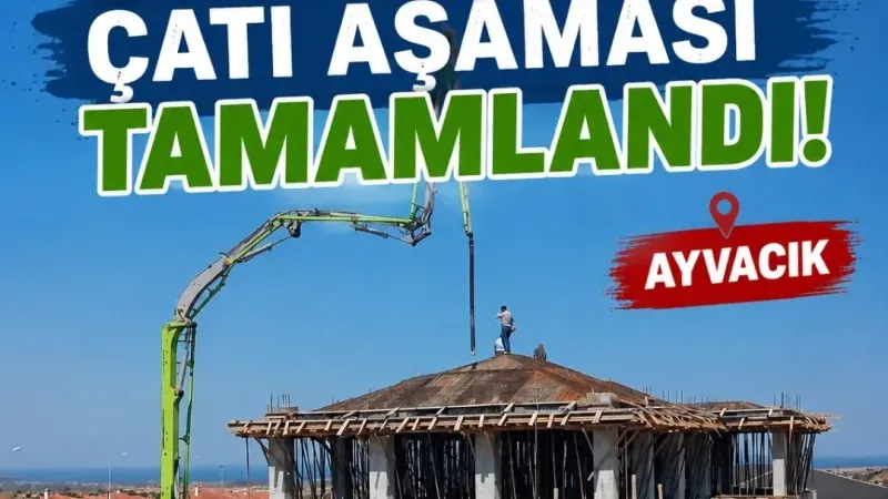 Yukarıköy Camii’nde çatı aşaması tamamlandı