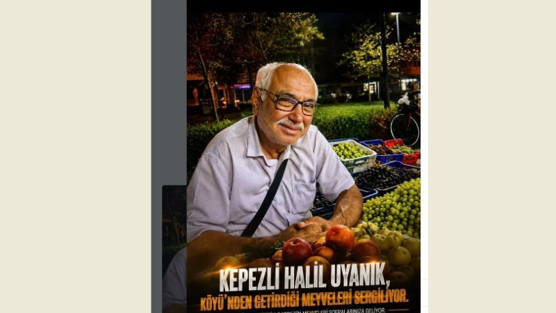 Kepezli Halil Uyanık, Köyünden Getirdiği Doğal Meyveleri Sergiliyor