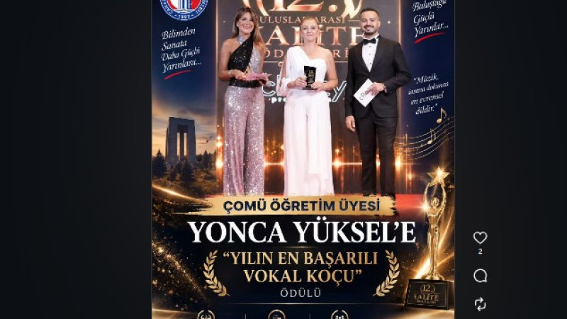 ÇOMÜ Öğretim Üyesi Yonca Yüksel'e Yılın En Başarılı Vokal Koçu