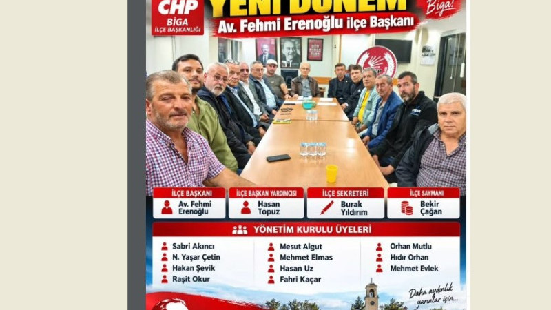 CHP Biga İlçe Başkanlığı'nda Yeni Dönem Başladı