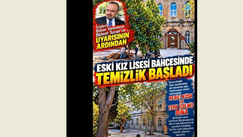 Eski Ticaret Lisesi Bahçesinde Temizlik Başladı!