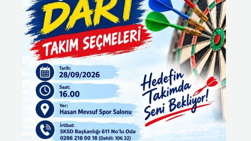 ÇOMÜ Dart Takım Seçmeleri 28 Eylül’de