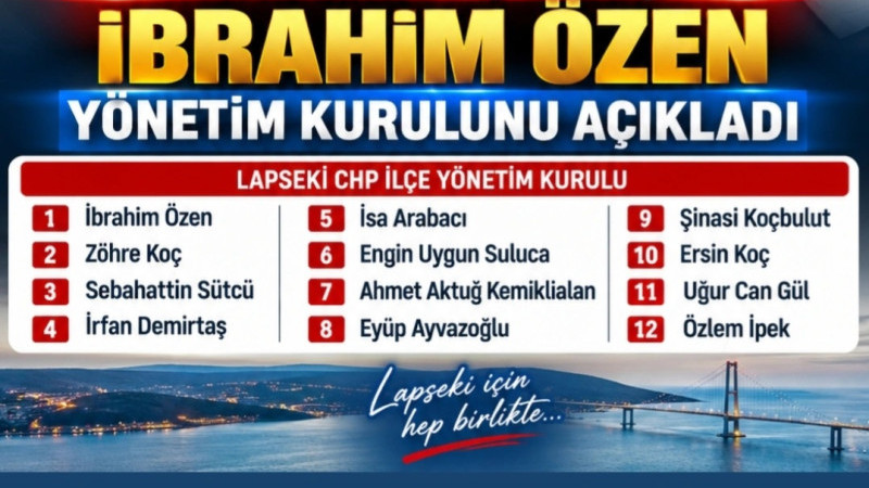 Lapseki CHP’de Yeni Yönetim Kurulu Açıklandı