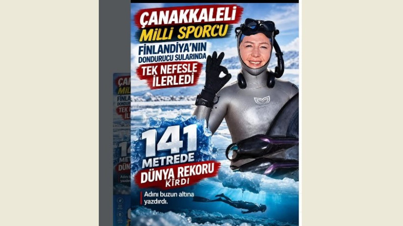Çanakkaleli Millî Sporcudan Finlandiya'da Tarihi Başarı: 141 Metrede Dünya Reko